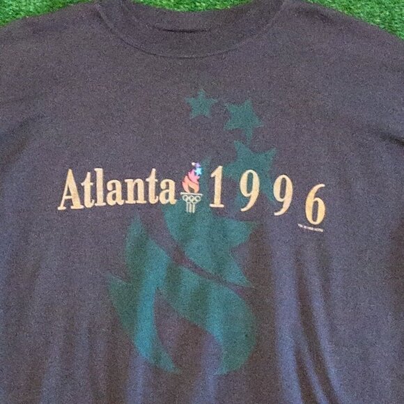 VINTAGE 1996 ATLANTA OLYMPICS MENS SWEATER HANES ACTIVEWEAR BLACK 1992 SIZE XL - Picture 2 of 7